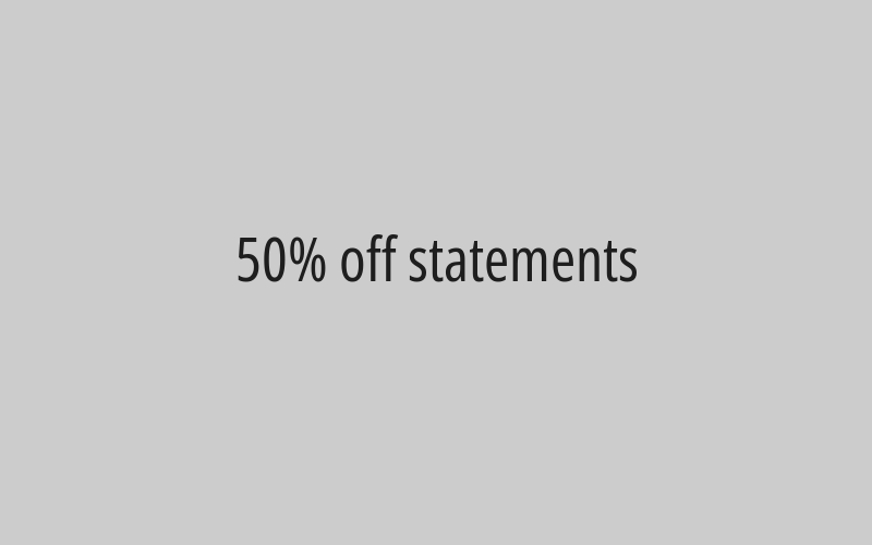 50% off statements