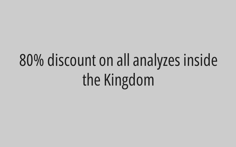 50% discount on tests outside the Kingdom
