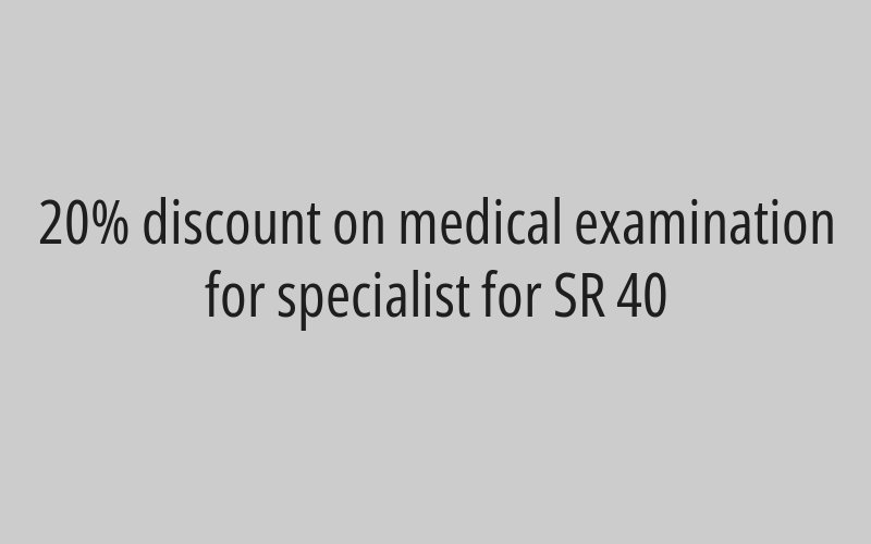 20% discount on x-rays and tests 