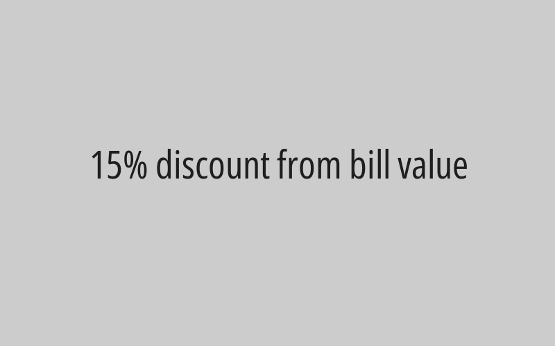 15% discount from bill value