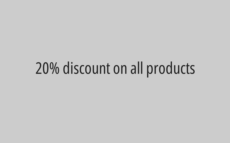 20% discount on all products