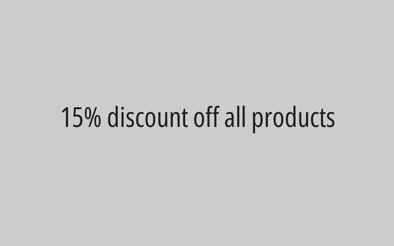 15% discount off all products
