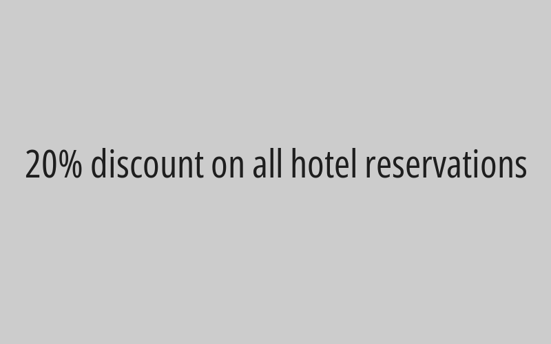 20% discount on all hotel reservations