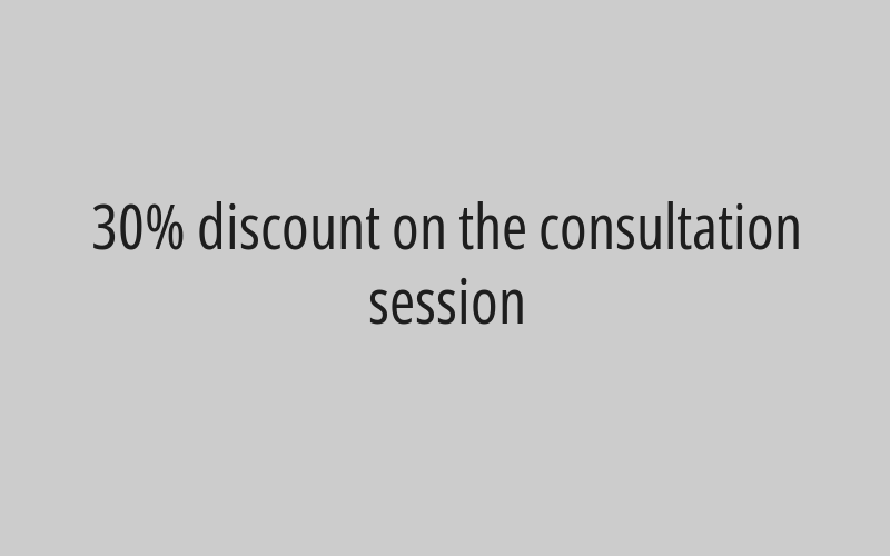30% discount on the consultation session via Zoom 