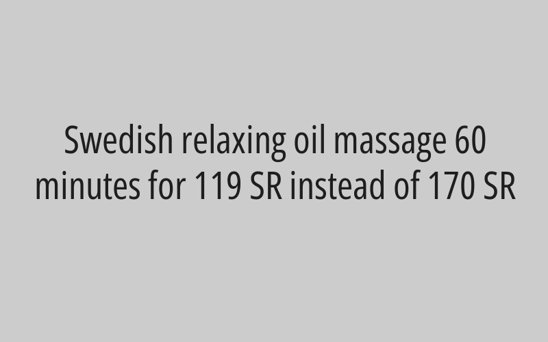 60-minute Swedish-Thai mix massage for 175 SR instead of 250 SR