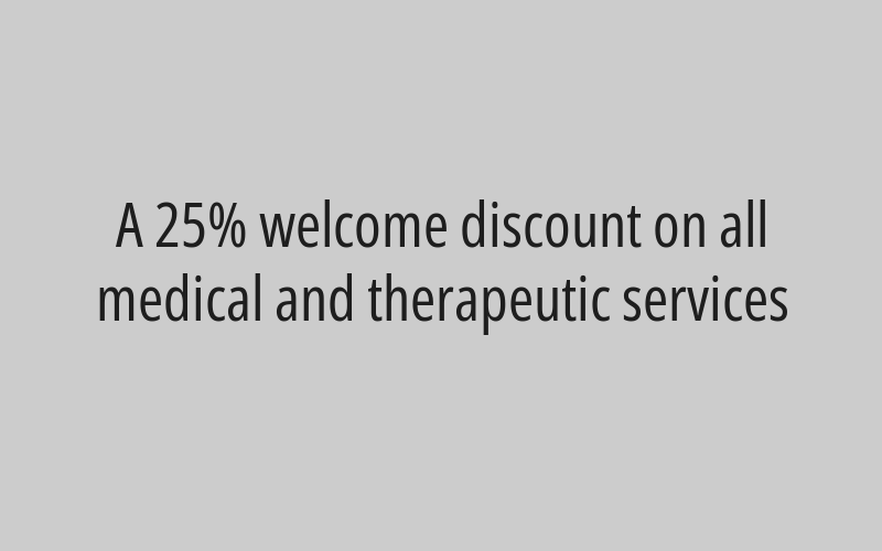 20% discount on all medical and therapeutic services