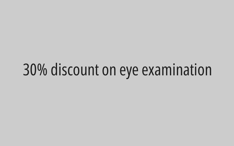 30% discount on eye examination