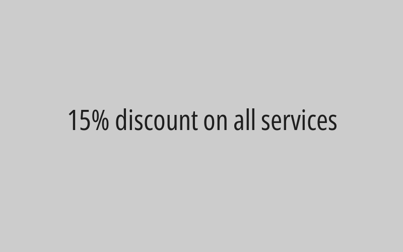 15% discount on all services