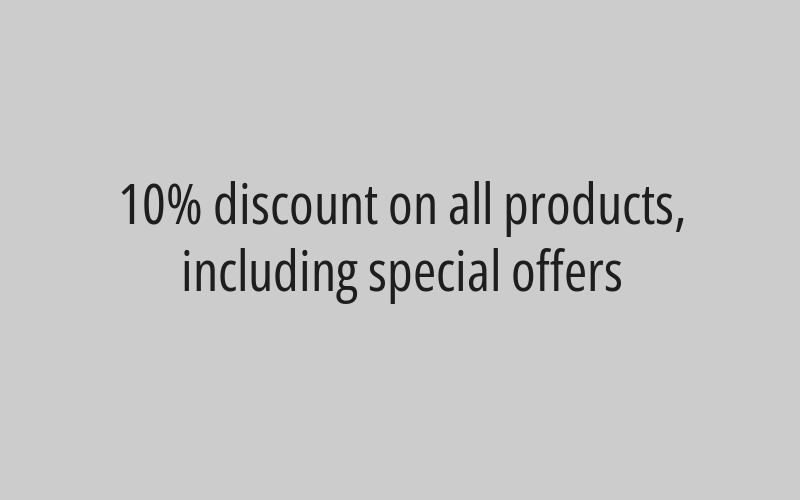 10% discount on all products, including special offers
