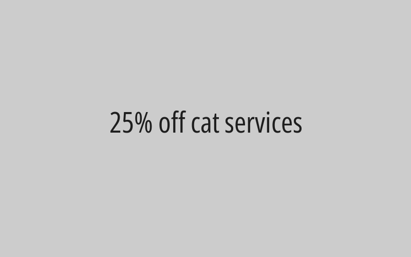 25% off cat services